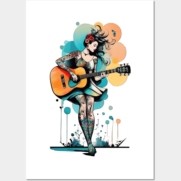 Tattooed Musician Wall Art by TooplesArt